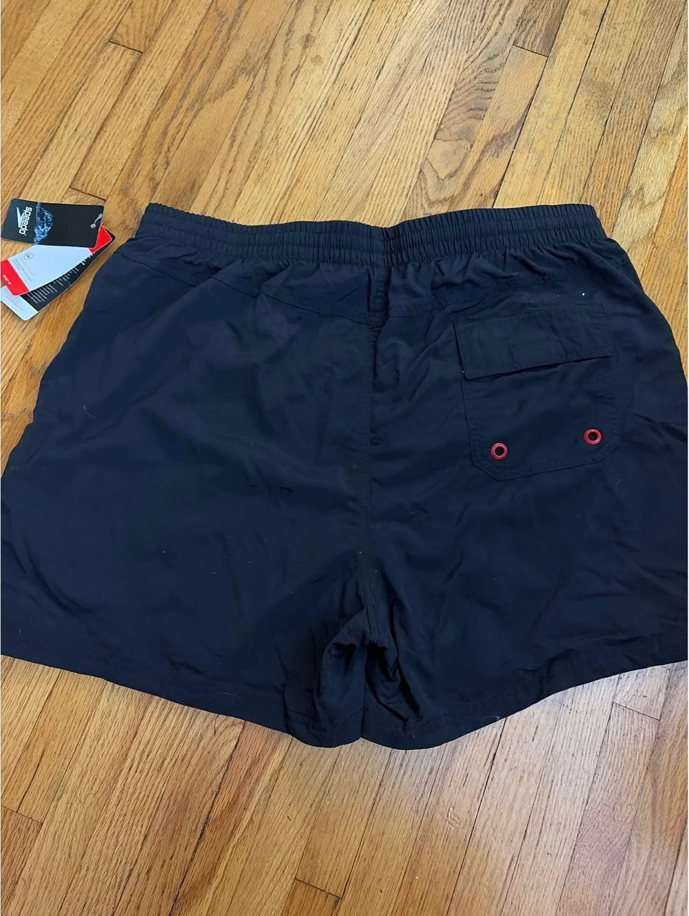 NWT men’s black Speedo short swim trunks